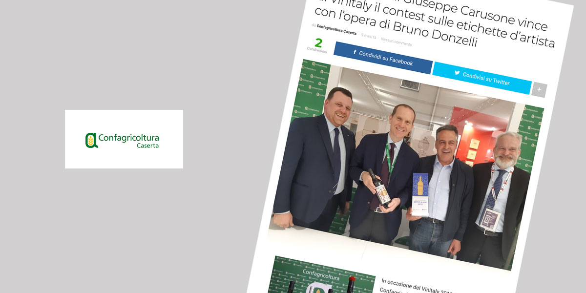 La Masserie di Giuseppe Carusone vince al Vinitaly il contest sulle etichette d’artista con l’opera di Bruno Donzelli